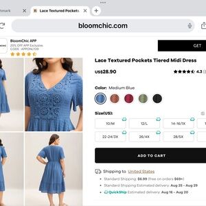 BloomChic Textured Blue Dress
